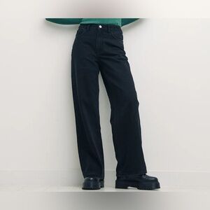 nobody‘s child Wide Leg High Rise Jeans UK Size 16 Blk